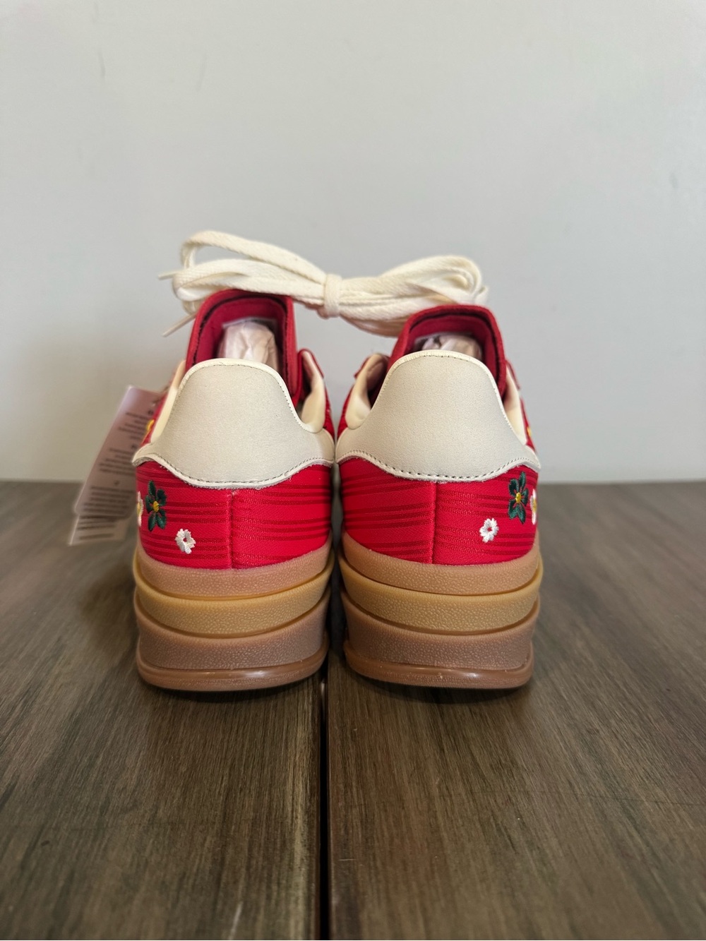 ADIDAS GAZELLE BOLD BETTER SCARLET OFF WHITE YELLOW WOMEN SHOES - Picture 6 of 10